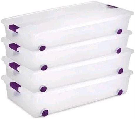 4 Pack Sterilite 60 Qt. ClearView Latch Lid