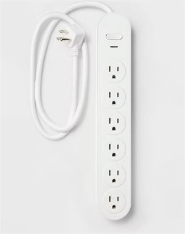 6 Outlet Surge Protector 3' Cord