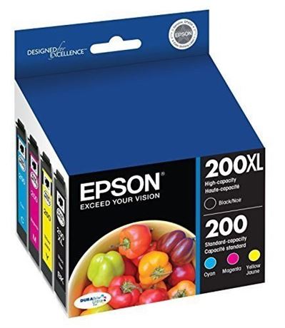 Epson 200XL Black, 200 C/M/Y Combo 4pk Ink