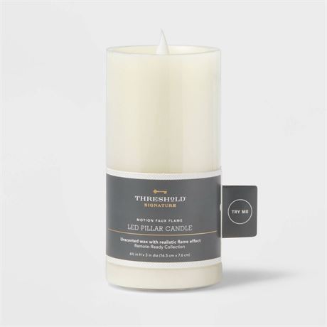 Threshold Signature Motion Faux Flame Candle