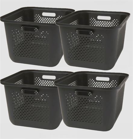 Set of 4- Medium Decorative Plastic Bin