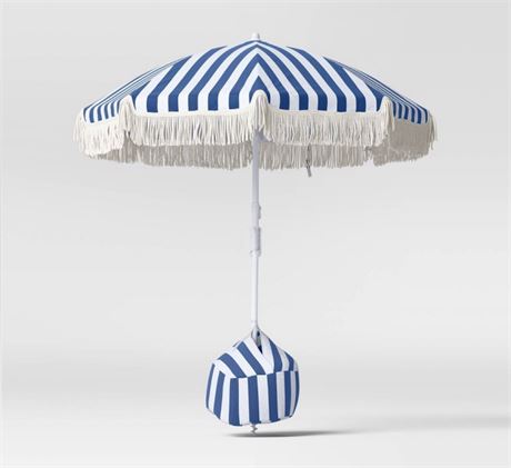 6' Umbrella Navy Stripe - Sun Squad�