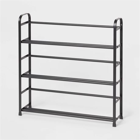 Small Space Metal Shoe Rack Black - Brightroom™: