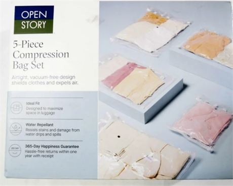 Open Story 5-Piece Compression Bag Set Water