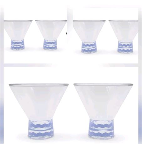 Lot Of 3PKs 7.9 fl oz 2pcs Ea Martini Glasses Blue