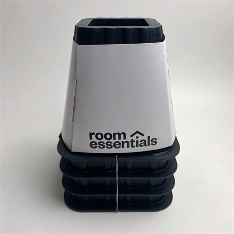 Room Essenials Black Plastic Bed Risers(Set of 4)