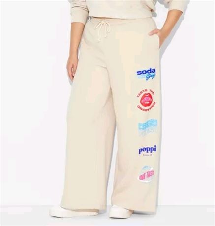 (M) Adult Poppi Stay Juicy Wide Leg Graphic