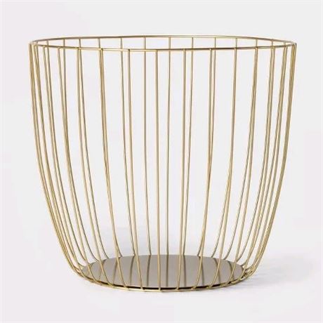Large Metal Wire Basket Gold