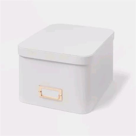 Medium Decorative Fabric Box Ivory -
