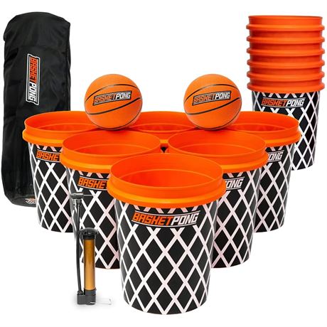 Giant Yard Pong and Basketball Game with 12
