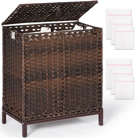 Laundry Hamper with 2 Removable Liner Bags, 112L
