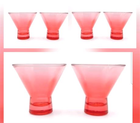 Lot Of 3PKs 7.9 fl oz 2pcs Ea Martini Glasses Blue