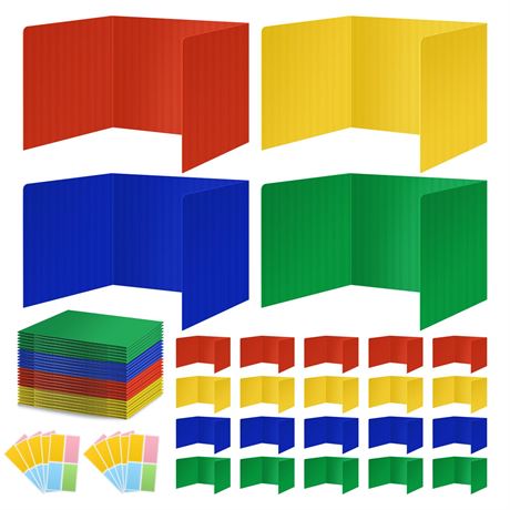 24 Pack Colorful Privacy Floders for Student Desks