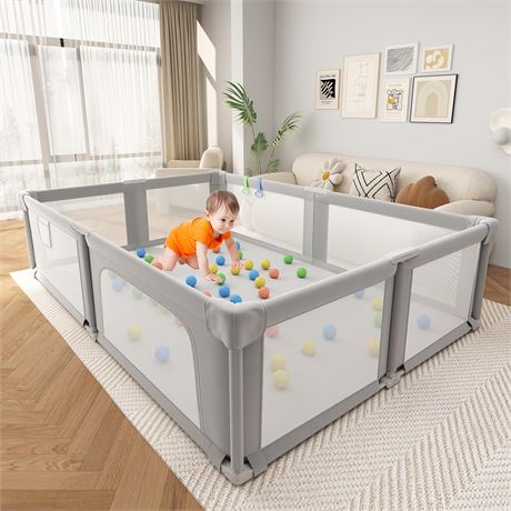 Baby Playpen, 73 x 61" Lareg Foldable Playpen"