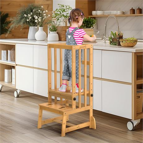 Toddler Step Stool, 3 Adjustable Height Tower