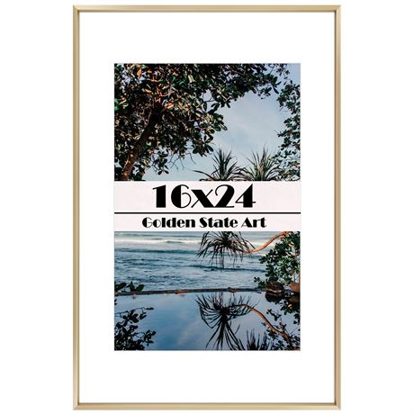 Golden State Art, 16x24 Gold Picture Frame