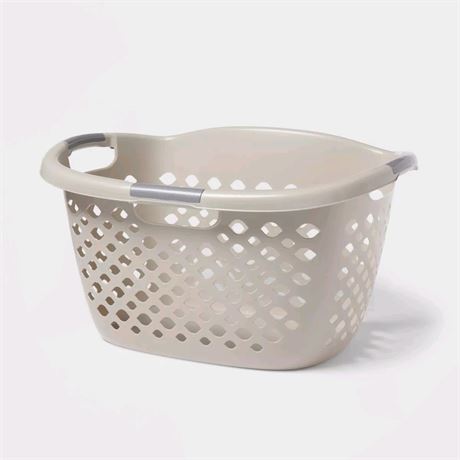 1.8bu Hip Hugger Laundry Basket Gray - Brightroom