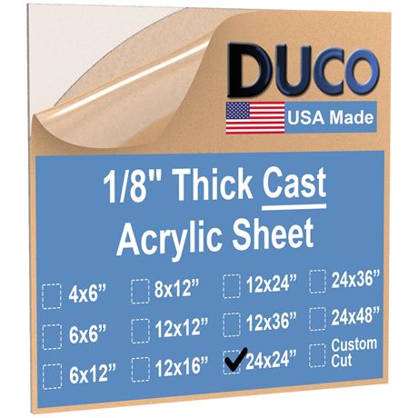 Duco USA-Made Clear Cast Acrylic Sheet 1/8 Inch
