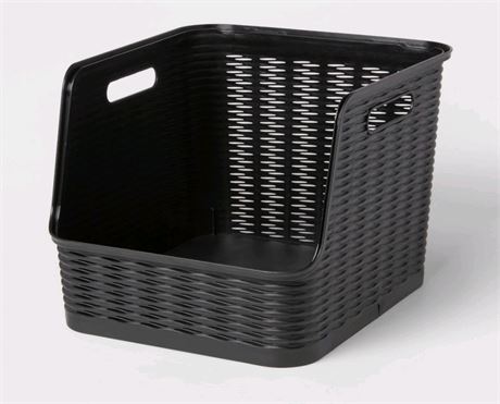 Wave Open Front Bin Black