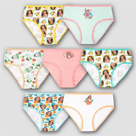 Girls' Moana 2 7pk Bikini Underwear - 4