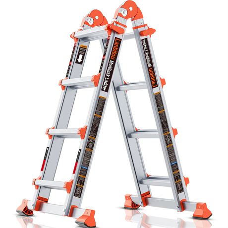 Ladder, A Frame 4 Step Ladder Extension, 14 FT