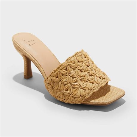 Women's Ayla Raffia Slide Heels with Memory Foam