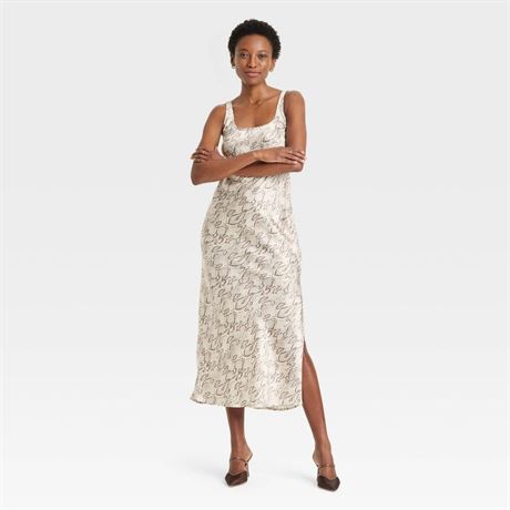 Women's Maxi Slip Dress - a New Day™ Cream Snake