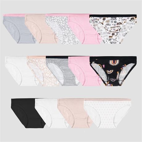 Fruit of the Loom Girls' 14pk Cotton Bikini