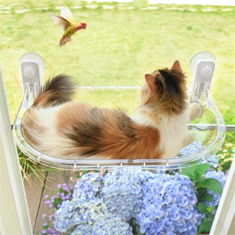 AMOSIJOY Transparent Cat Window Perch, Easy to