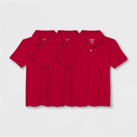 Boys' 3pk Short Sleeve Pique Uniform Polo Shirt -