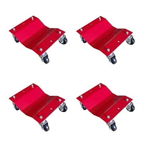 MTB 4 Pack Red 12x16 Inch Heavy Duty Wheel Dolly