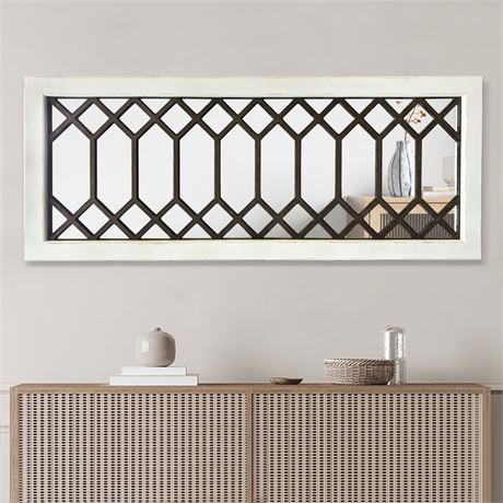Farmhouse Wall Mirror 43 x 17" Large Rustic Wall"