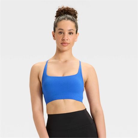 Women's Seamless Ribbed Light Support Sports Bra -