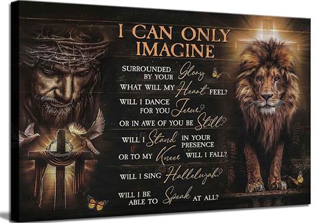 Christian Jesus and the Lion of Judah Canvas Wall