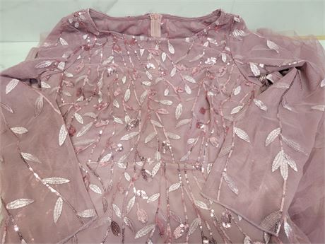 L Pink Embroidered Dress