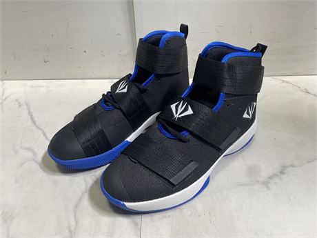 Black and Blue High-Top Sneakers