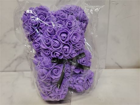 Purple Rose Teddy Bear