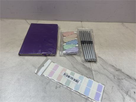 Stationery Lot with Notebook and Pens