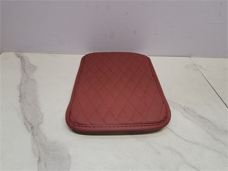 Red Quilted Car Armrest Pad