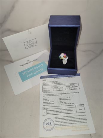 Size 8.5 Sterling Silver Gemstone Ring