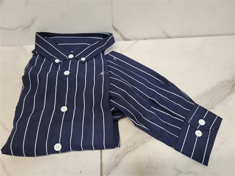 Medium Navy Striped Button-Up Shirt