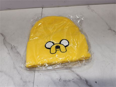 Adventure Time Yellow Beanie with Cartoon Design