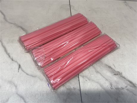 Lot of Pink Plastic Straws