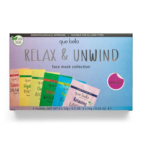 Que Bella Relax & Unwind Face Mask Collection -