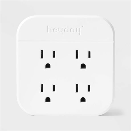 4 Outlet Wall Tap with USB White - Heyday™: Multi