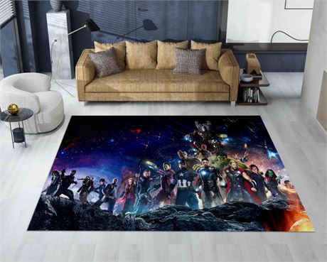 Avengers Movie Characters Area Rug Cart