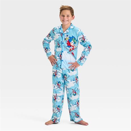 (M)Boys' Sonic the Hedgehog 2pc Coat Pajama Set -