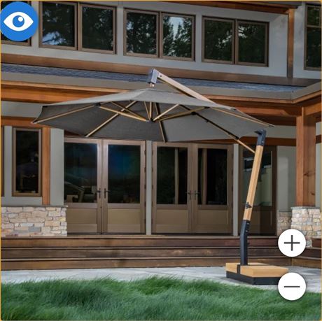 SunVilla 11 ft. Round Modern Angled Cantilever Umbrella