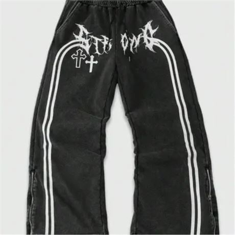 (S) Mens Regular Fit Cross Print Pocket Drawstring