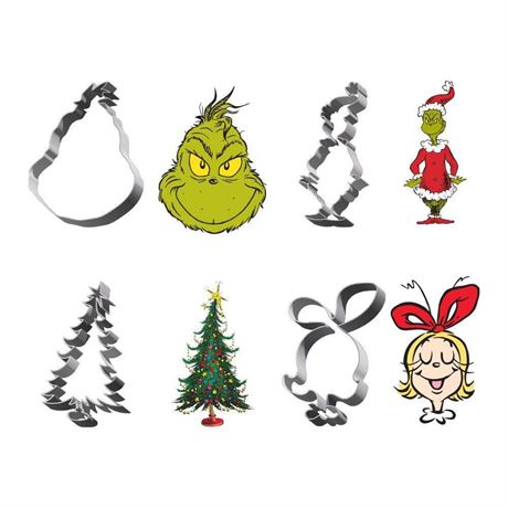 Dr. Seuss 4pc Grinch Grinchy Cookie Cutter Set